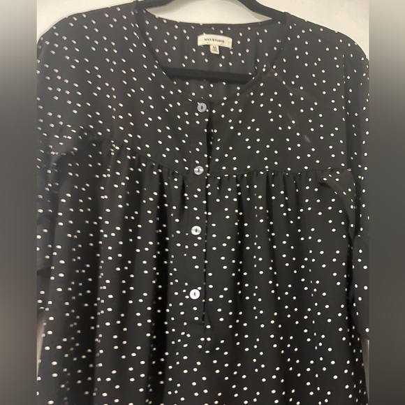 Max Studio Black Polka Dot Women's Top size M (i130) - Picture 3 of 12